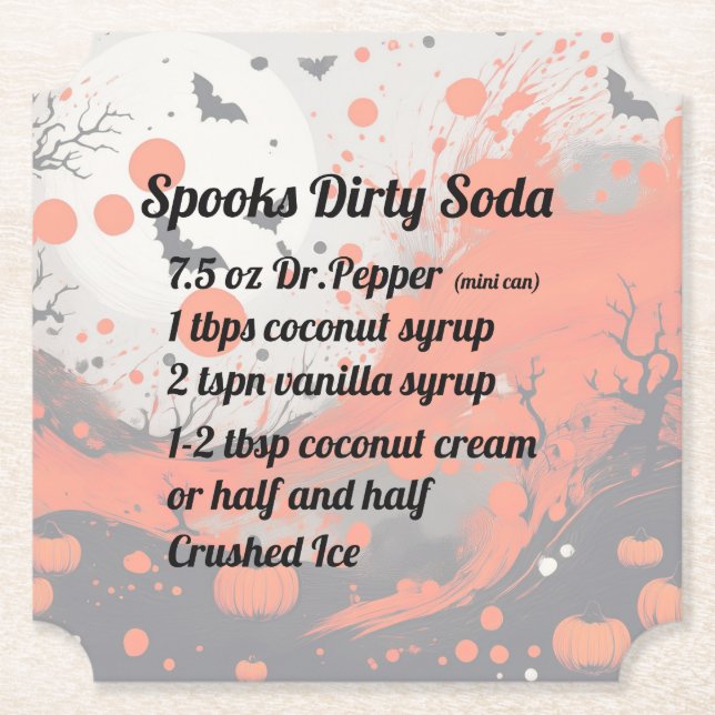 Dessous-de-verre En Papier Spooks Dirty Soda Coaster (Devant)