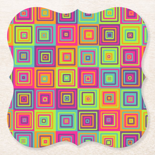 Dessous-de-verre En Papier Squares Pattern (Devant)