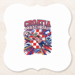 Dessous-de-verre En Papier Squelette de la journée de match de Croatie Nation