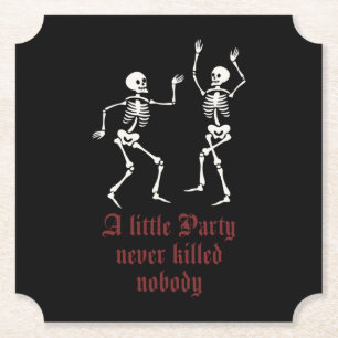 Dessous-de-verre En Papier Squelette d'Halloween contemporain