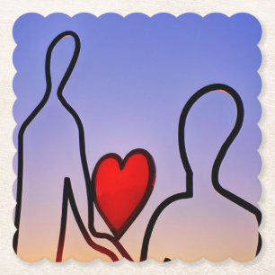 Dessous-de-verre En Papier statue d'amour