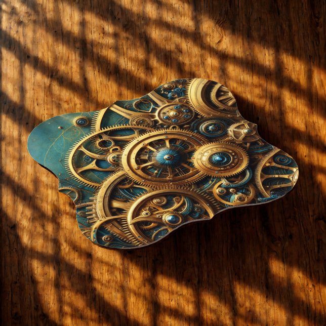 Dessous-de-verre En Papier Steampunk Horkwork Or et Turquoise (Créateur téléchargé)