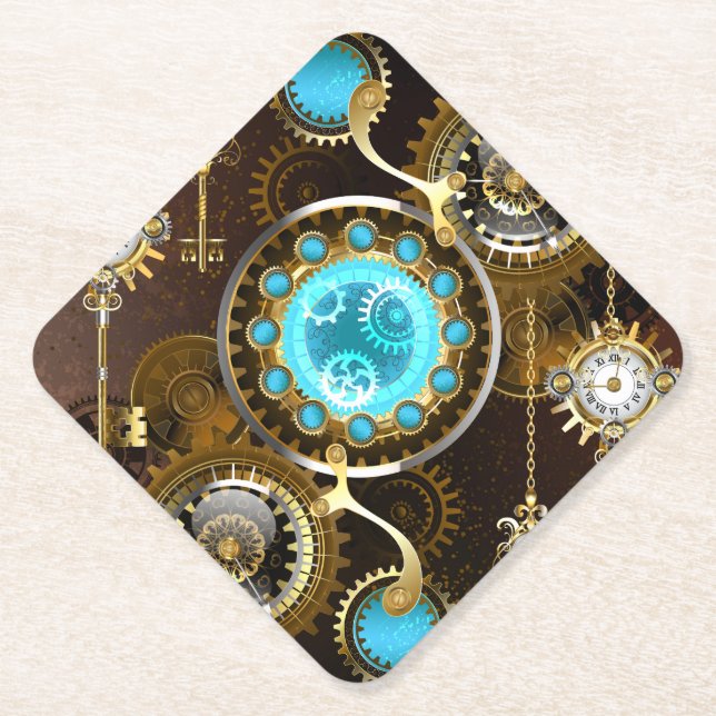 Dessous-de-verre En Papier Steampunk Rusty Background (Devant)