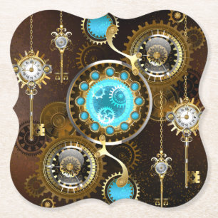 Dessous-de-verre En Papier Steampunk Rusty Background