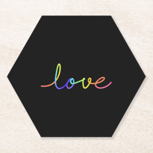 Dessous-de-verre En Papier Sticker d'amour à main colorée