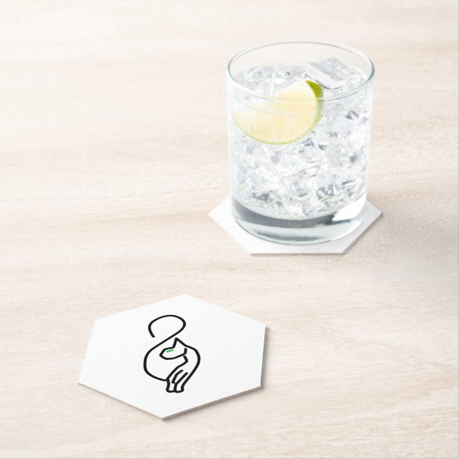Dessous-de-verre En Papier Style Kitty Cat Outline (En situation)