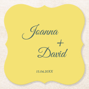 Dessous-de-verre En Papier Style minimaliste Mariage de police de calligrap