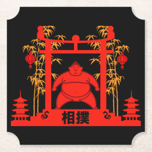 Dessous-de-verre En Papier Sumo Wrestler