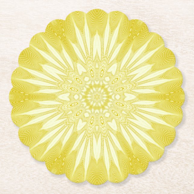 Dessous-de-verre En Papier Sunshine Yellow Faux Tulle Design (Devant)