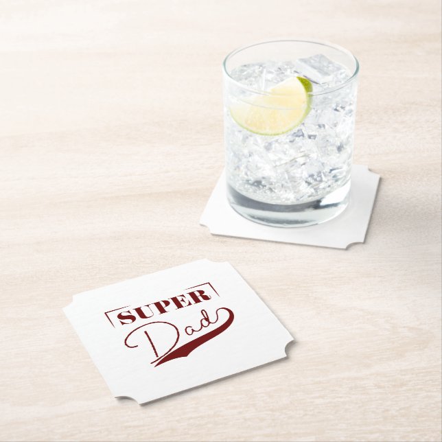 Dessous-de-verre En Papier Super papa (En situation)