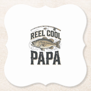 Dessous-de-verre En Papier Super Papa Rétro Design Vectoriel de Pêche_1