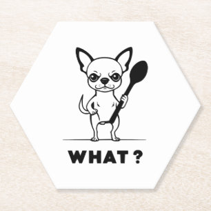 Dessous-de-verre En Papier Surprise Cuillère Chihuahua Drôle d'Art de Chien