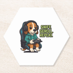 Dessous-de-verre En Papier Sweatshirt de dessin animé de Beagle de jeu concep