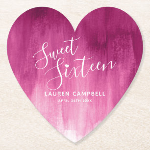 Dessous-de-verre En Papier Sweet sixteen rouge rose moderne lave art