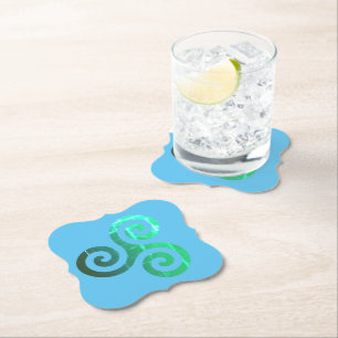 Dessous-de-verre En Papier Symbole celtique antique Emerald Triskele