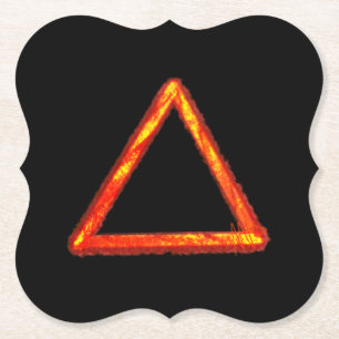 Dessous-de-verre En Papier Symbole d'alchimie d'élément de feu lame