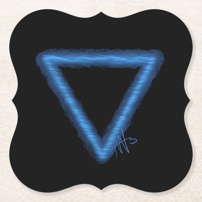 Dessous-de-verre En Papier Symbole d'alchimie des éléments d'eau ondulée (Devant)