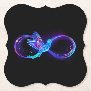 Dessous-de-verre En Papier Symbole de Neon Infinity par Glowing Hummingbird