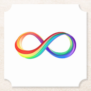 Dessous-de-verre En Papier Symbole d'infinité arc-en-ciel stratifié
