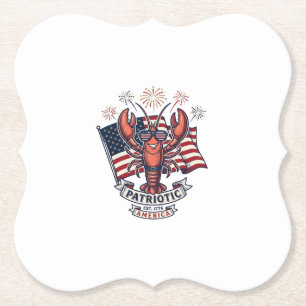 Dessous-de-verre En Papier T-Shirt_1 gravure vintage drapeau homard patriotiq