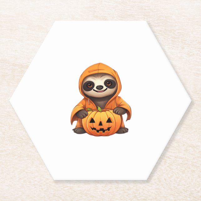 Dessous-de-verre En Papier T-shirt classique Halloween Slote Sloth (Devant)