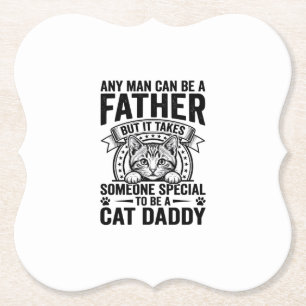Dessous-de-verre En Papier T-Shirt D avec citation de Papa Chat gravure vinta