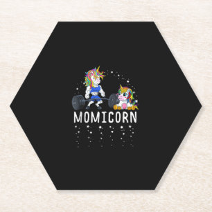 Dessous-de-verre En Papier T-shirt de sport pour femmes Momicorn Licorne Mama