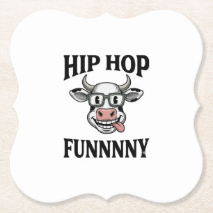 Dessous-de-verre En Papier T-shirt design de gravure vintage de vache hip hop
