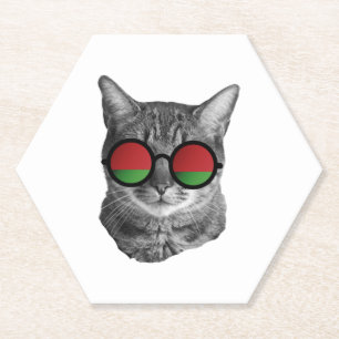 Dessous-de-verre En Papier T-shirt drôle de chat - Biélorussie