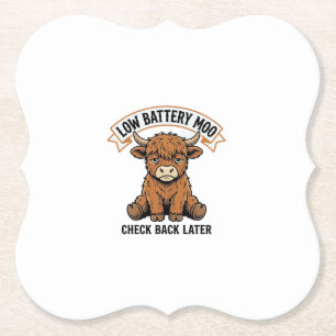 Dessous-de-verre En Papier T-shirt drôle de vache des Highlands grincheuse en