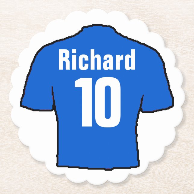 Dessous-de-verre En Papier T-shirt fan de football. (Devant)