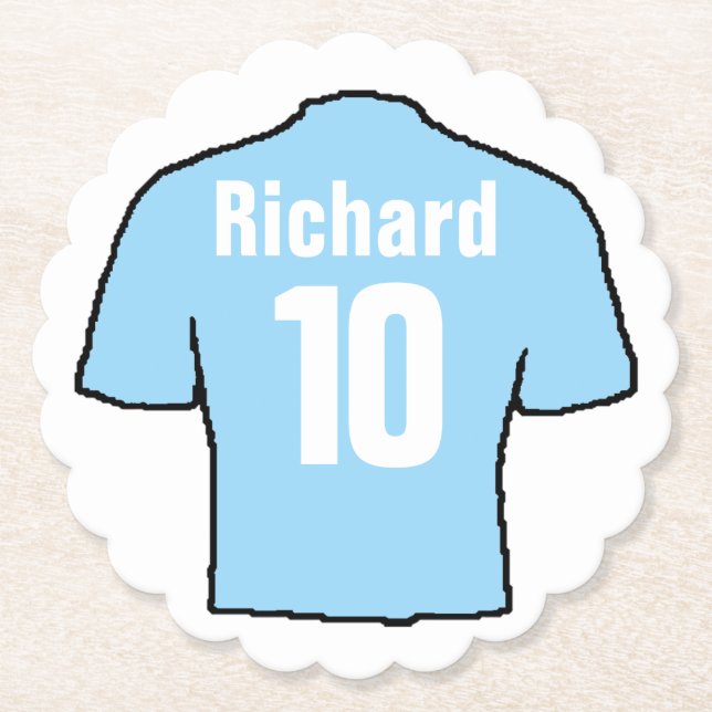 Dessous-de-verre En Papier T-shirt fan de football. (Devant)