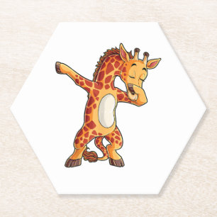 Dessous-de-verre En Papier T-shirt Giraffe Dabbing Giraffes Dabe Dab Dance T