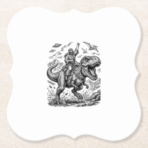 Dessous-de-verre En Papier T-shirt graphique à motif de cavalier dinosaure gr