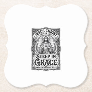Dessous-de-verre En Papier T-shirt graphique Jésus amateur de thé chrétien
