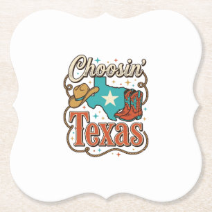 Dessous-de-verre En Papier T-shirt graphique vintage cowgirl Texas Western De