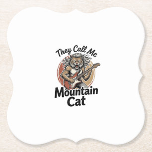 Dessous-de-verre En Papier T-shirt graphique vintage de chat de montagne grav