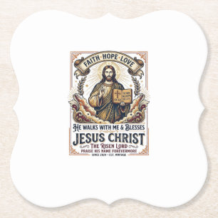 Dessous-de-verre En Papier T-Shirt Jésus Surfant Foi Inspirante