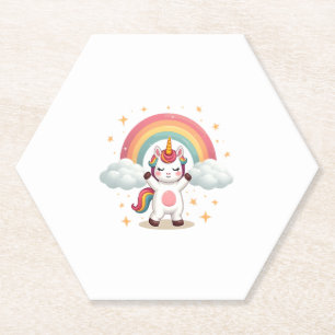 Dessous-de-verre En Papier T Shirt Licorne Dabant - Danse Drôle Arc-en-ciel