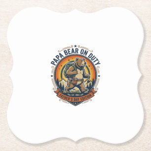 Dessous-de-verre En Papier T-shirt Papa Ours en service pour la fête des père