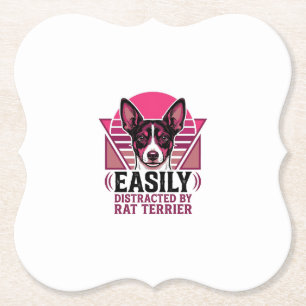Dessous-de-verre En Papier T-shirt pour chien Rat Terrier Vintage facilement