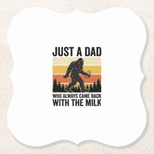 Dessous-de-verre En Papier T-shirt vintage drôle Papa est revenu avec le lait
