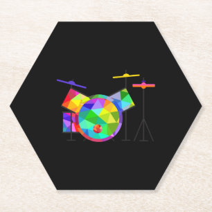 Dessous-de-verre En Papier Tambours colorés Rainbow Musiques Rainbow