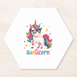 Dessous-de-verre En Papier Tante Licorne Tante qui fait le dab Unicorne Tatie