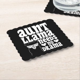 Dessous-de-verre En Papier Tante Llama N'A Pas Besoin De Drama Tante Annivers