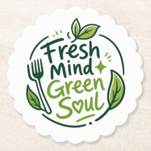 Dessous-de-verre En Papier Tapis de souris Fresh Mind Green Soul