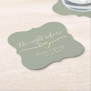 Dessous-de-verre En Papier Tapis de verre de répétition de dîner Vert Sauge