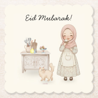 Dessous-de-verre En Papier Tapis de verre Eid Moubarak