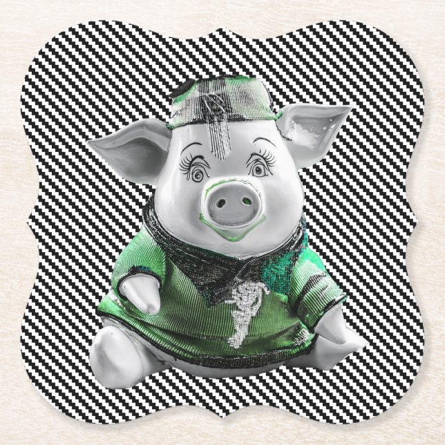 Dessous-de-verre En Papier Tapis roulant pour cochons (Devant)