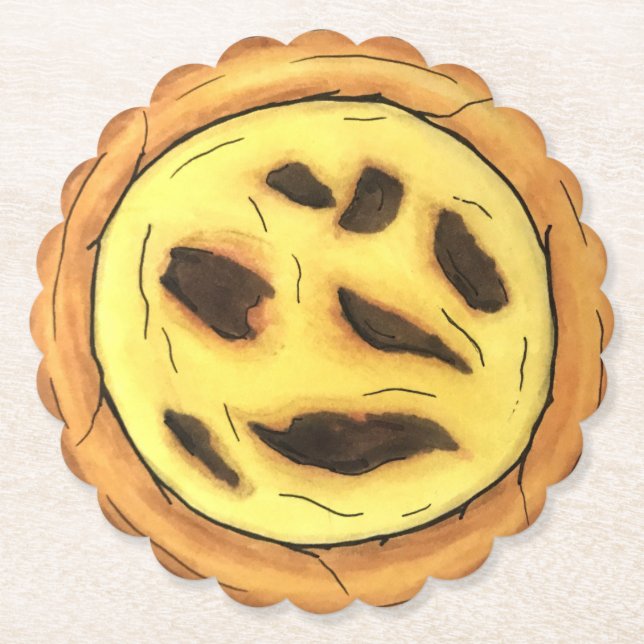 Dessous-de-verre En Papier Tarte à l'oeuf de garde portugaise Pastel Pastéis  (Devant)